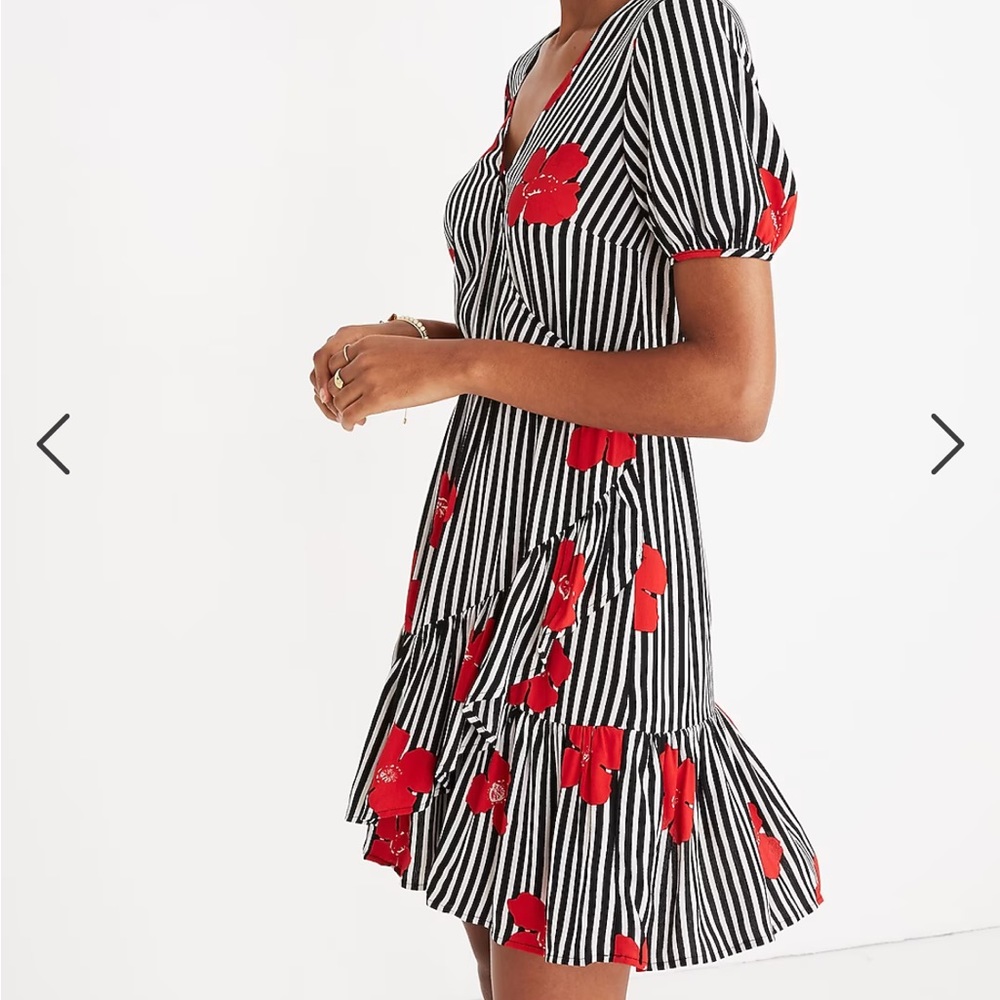 Madewell Ruffle Wrap Dress in Candied Orchid